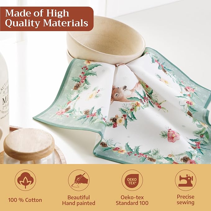 Maison d' Hermine Cloth Napkins Set of 4 Reusable 100% Cotton (18" x 18") | Everyday Square Napkins Cloth Washable Dinner Party Wedding Restaurant Hotel Kitchen Spring Summer - Xmas - Image 3