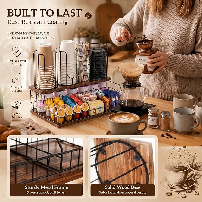 18oz Coffee Cup & Lid Dispenser with Base(4-grid, Color 8) - Image 6
