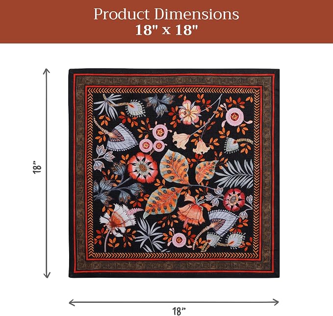 Maison d' Hermine Cloth Napkins Set of 4 Reusable 100% Cotton (18" x 18") | Everyday Square Napkins Cloth Washable Dinner Party Wedding Restaurant Hotel Kitchen Spring Summer - Jacobean Florals - Image 7