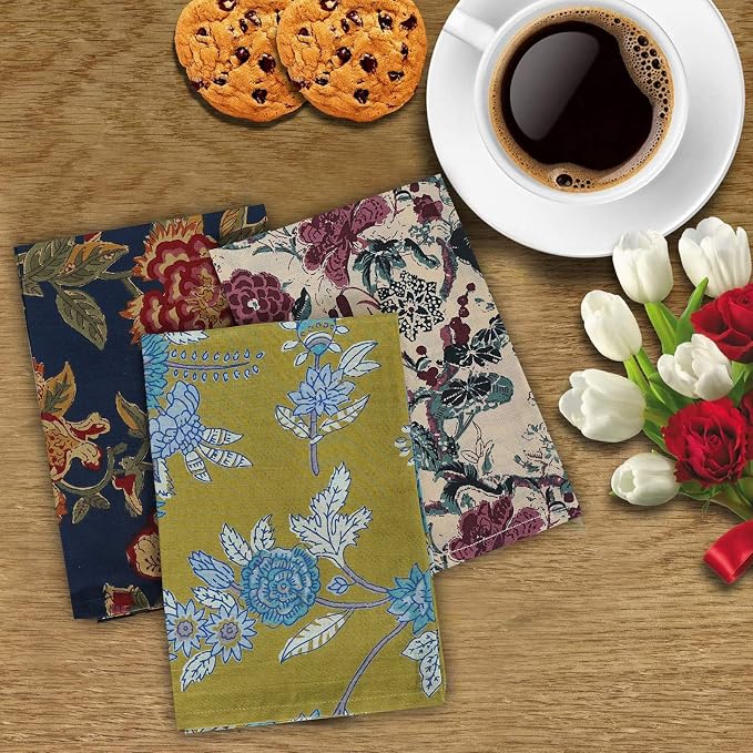 Indian Cotton Cloth Napkin Washable and Reusable for Everyday Use, Wedding, Party, Christmas, Bridal Baby Shower Tea Parties Table Napkins Homedecor Handblock Print 16 X 16 (20) - Image 5