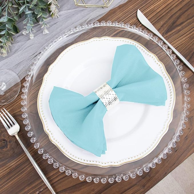 Efavormart Premium Cloth Napkins Set of 100, 17x17 Inch Light Blue Violet Seamless Dinner Napkins, Washable Linen Table Napkin Cloth with Hemmed Edges for Weddings, Party and Banquet - Image 8