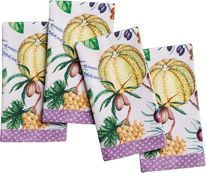 Maison d' Hermine Cloth Napkins Set of 4 Reusable 100% Cotton (18" x 18") | Everyday Square Napkins Cloth Washable Dinner Party Wedding Restaurant Hotel Kitchen Spring Summer - Cavaillon by MaisondHermine