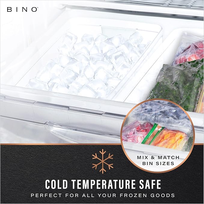 BINO | Plastic Bins, Large - 2 Pack | THE LUCID COLLECTION | Multi-Use| Built-In Handles | BPA-Free | Clear Storage Containers | Fridge Organizer | Pantry & Home Organization - Image 6