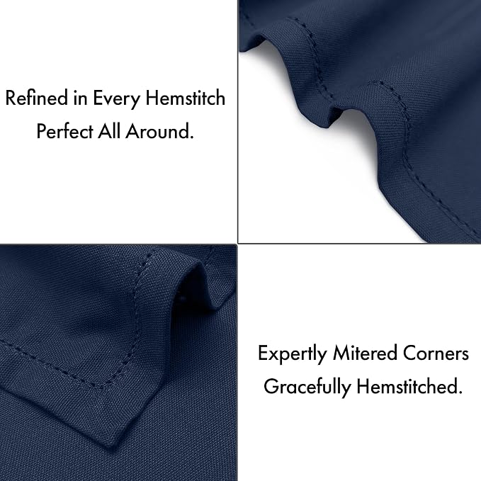 Ruvanti Cloth Napkins Set of 12, 100% Cotton High GSM 18x18 Inches, Hem Stitched Corners, Soft, Washable, Durable & Absorbent, Perfect for Parties, Christmas, Thanksgiving Dinners – Pageant Blue - Image 5