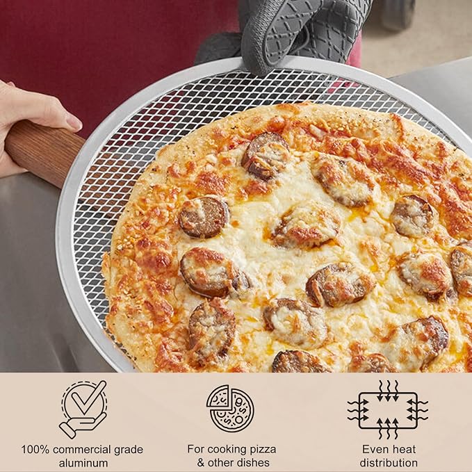 LRui Pizza Screen,12 Inch,12 Pack,Seamless Aluminum Pizza Pan With Holes. - Image 7