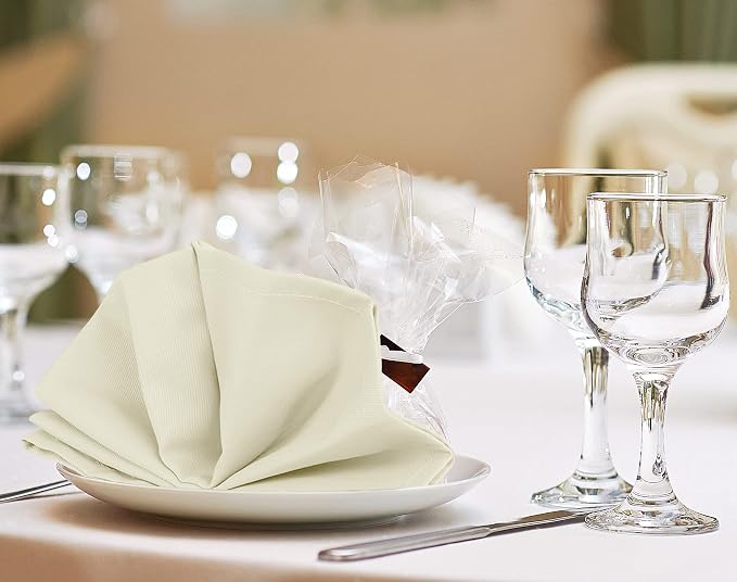 Utopia Kitchen Cotton Blend Ivory Cloth Napkins [12 Pack, 18x18 Inch] | Absorbent Washable and Reusable for Dinner, Restaurant, Lunch, Wedding and Hotel - Image 7