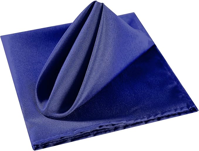 Cloth Napkins 17x17 inch Washable Polyester Dinner Napkins Soft Table Napkins for Wedding Party Dining Banquet(Royal Blue,50PCS) - Image 3
