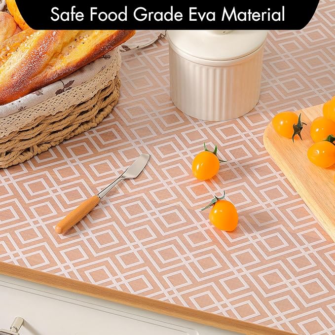 Cooyes Shelf and Drawer Liner for Kitchen Cabinets – Non-Adhesive, Waterproof, Non-Slip Cabinet Liners for Scratch Protection, Desk, Refrigerator, Shelves, Drawers with Modern Pattern - Image 7