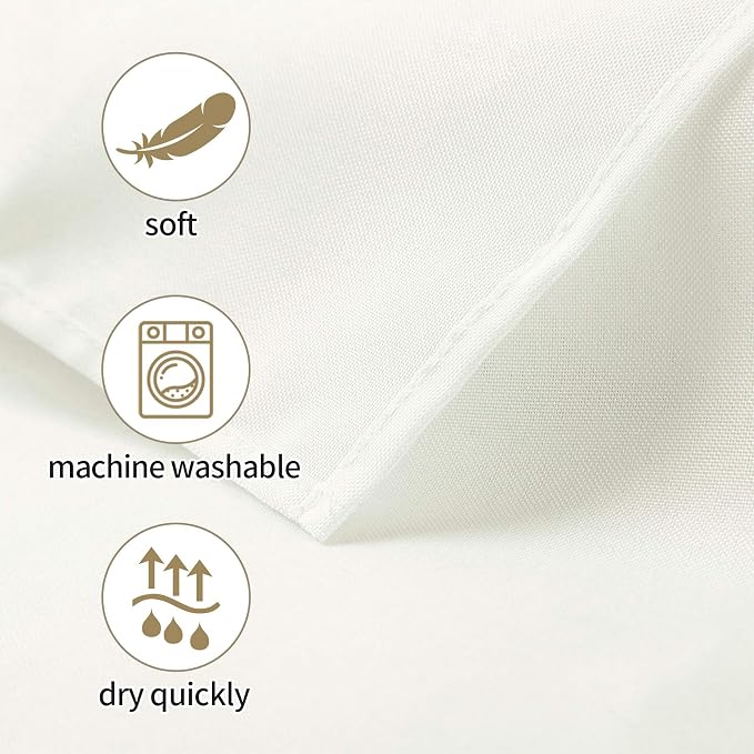 50pcs Polyester Cloth Napkins - 20 x 20 inch Ivory Dinner Washable Napkins with Hemmed Edges for Restaurant/Wedding/Hotel(50,Ivory) - Image 3