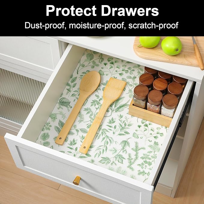 Cooyes Shelf Liner Drawer Liners, Shelf Liners for Kitchen Cabinets, Non-Adhesive Cabinet Liner, EVA Waterproof Non-Slip Refrigerator Liners for Kitchen Drawers（23.6" W x 118" L） - Image 3