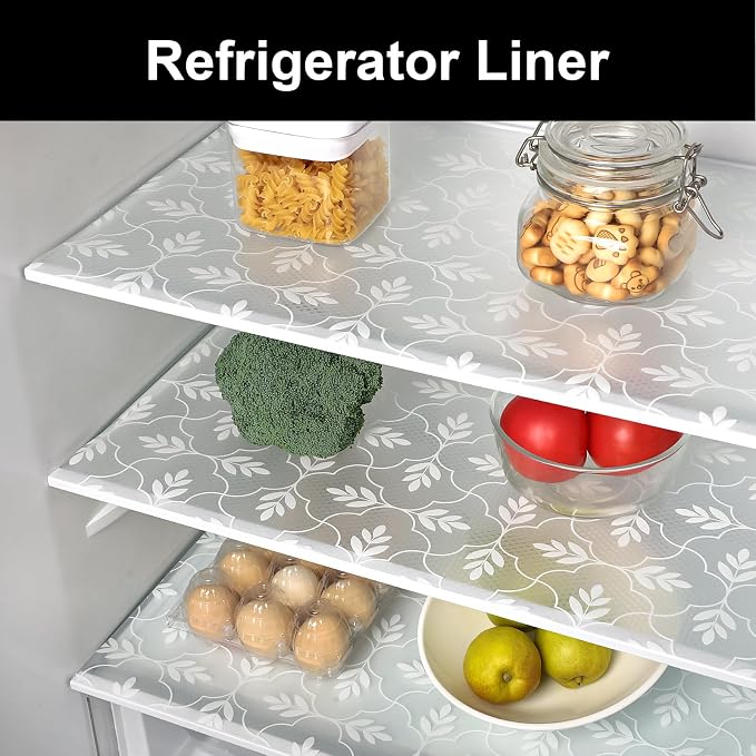 Cooyes Shelf Liners for Kitchen Cabinets Waterproof & Oil-Proof Kitchen Cupboard Mats Non-Slip Drawer Mats EVA Material Non Adhesive Fridge Liner for Shelves（17.5" W x 197" L） - Image 4