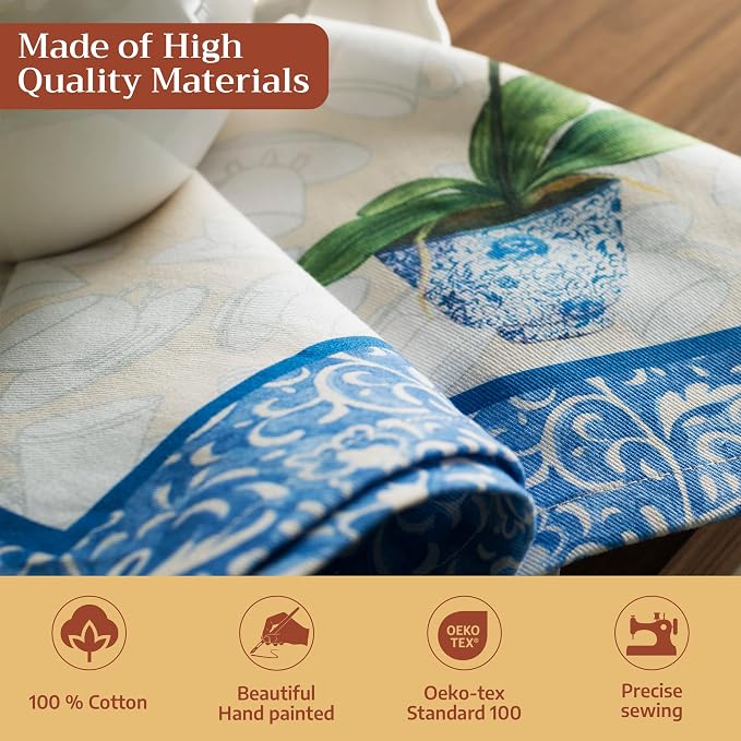 Maison d' Hermine Cloth Napkins Set of 4 Reusable 100% Cotton (20" x 20") | Everyday Square Napkins Cloth Washable Dinner Party Wedding Restaurant Hotel Kitchen Spring Summer - Canton - Image 3