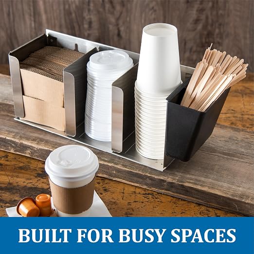 San Jamar Lid Organizer with Adjustable Dividers for Restaurants and Fast Food, Plastic, 14.5 Inches, Silver - Image 4