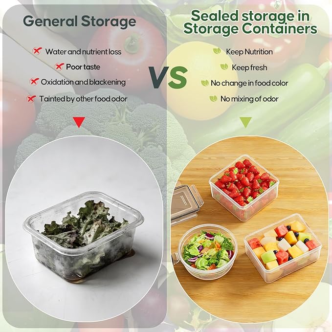 JSCARES 62 PCS Large Food Storage Containers with Lids Airtight (31 Lids & 31 Containers)- Reusable Plastic Leakproof Meal-Prep Container for Kitchen Storage Organization Microwave/Dishwasher Safe - Image 5