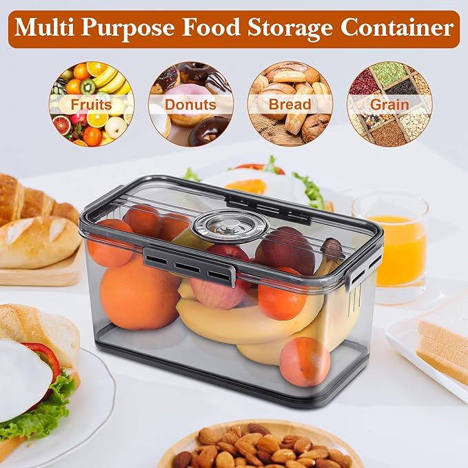 ANYPROLUS Bread Box for Homemade Bread Boxes for Kitchen Counter Airtight, Time Recording Bread Storage Container with Lid, Bread Containers Storage Airtight Loaf Bread Keeper, Dark Grey - Image 5