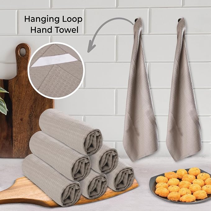 Urban Villa Kitchen Towels Cotton Dish Towels 20”x30” (Set of 6) Tan - Image 6