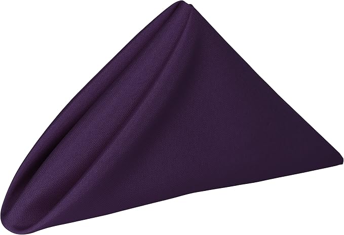 20x20-Inch Polyester Cloth Napkins, Aubergine, Set of 12 by UltimateTextile