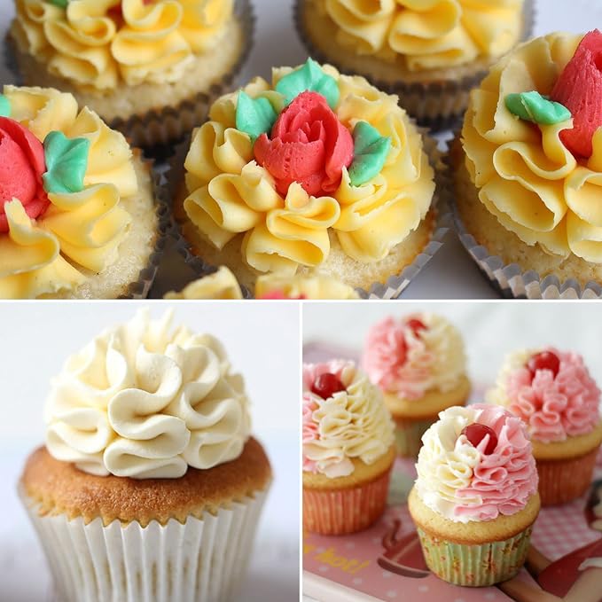 Professional Icing Tips Set (8pcs): Reusable Pastry Bag + 6 Sphere Russian Piping Tips, for Decorating Cupcakes & Cakes - Piping Nozzles Kit for Baking Supplies - Image 4