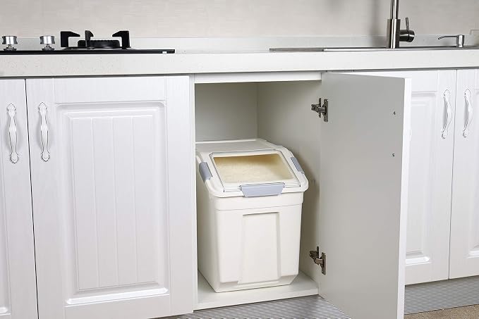 EonTone Flour Storage Container 25 Liters (30 Lb‎) Pack-6 with Lockable Lid Wheels BPA-Free Ingredient Storage Bins - Image 6