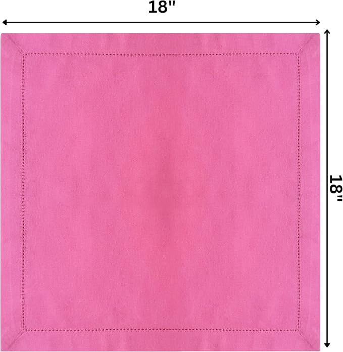 Bedding Craft Cotton Cloth Napkins Set of 12 – 18x18 Wild Orchid Design Hemstitched – Machine Washable Dinner Napkins for Weddings, Thanksgiving, Christmas & Daily Dining - Image 2