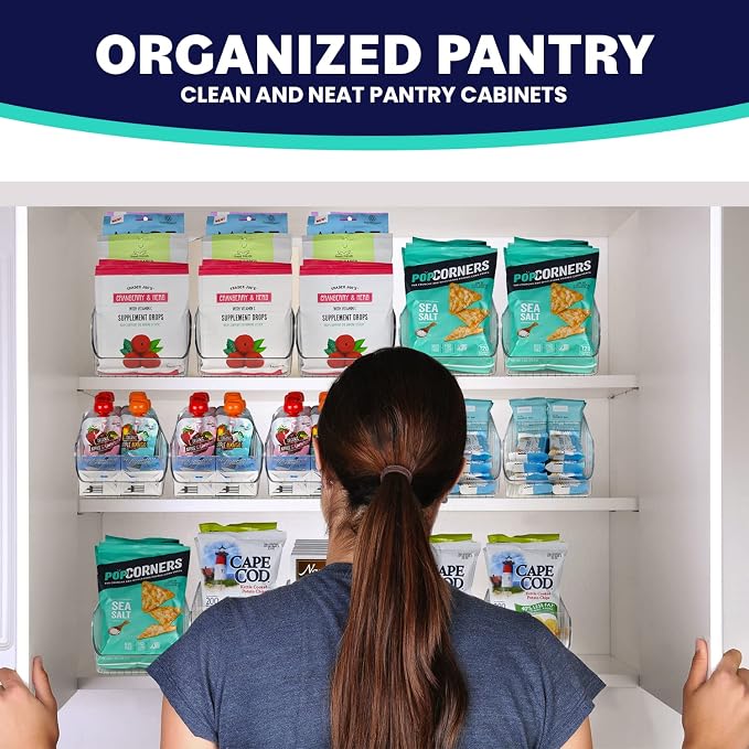 ELTOW 6-Pack Snack Organizer, 3-Compartment Plastic Bins with Removable Dividers, Chip & Food Storage for Pantry, Spices, Fridge, and Cabinet - Image 5