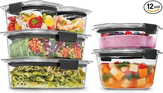 Rubbermaid Brilliance® Round and Rectangular Leak Proof Food Storage Containers, 12 Piece Set by Unknown