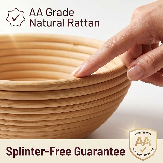 Sourdough Starter kit Round Oval Splinter Free Banneton Baskets 900ml Sourdough Starter Jar All Essential Sourdough Bread Baking Supplies and Sourdough Tools Suitable for Making a Variety of Breads - Image 2