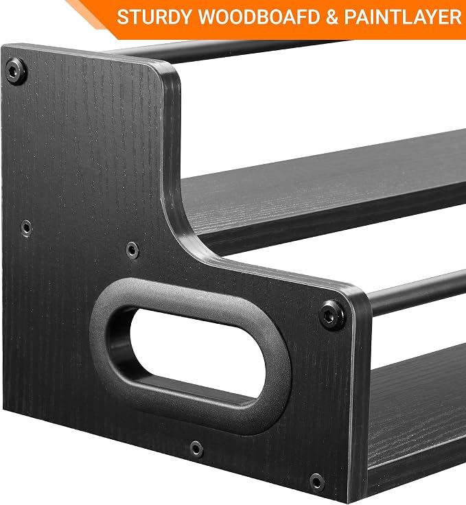 YQBRAO 2-Tier Liquor Bottle Display Shelf, 16-Inch, Black | Holds up to 12 bottles with clear stepped visibility for whiskey, bar carts, compact counters, and home bars. - Image 5