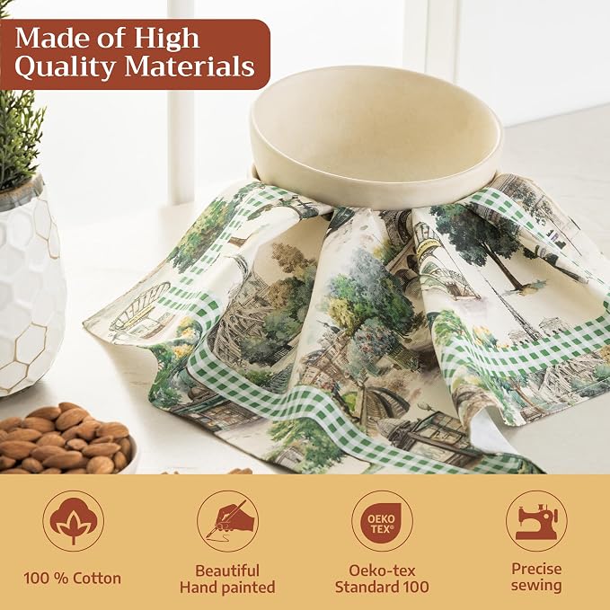 Maison d' Hermine Cloth Napkins Set of 4 Reusable 100% Cotton (18" x 18") | Everyday Square Napkins Cloth Washable Dinner Party Wedding Restaurant Hotel Kitchen Spring Summer - Paris Voyage - Image 3