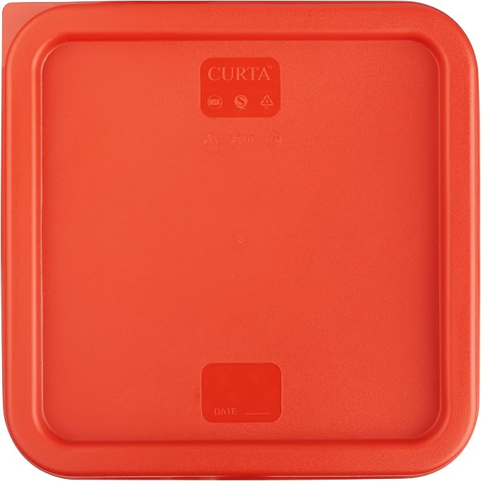 8-Pack 6 Qt NSF Clear Polycarbonate Food Storage Containers with Red Lids - Square, Commercial-Grade, Freezer & Dishwasher Safe, Stackable - Image 8