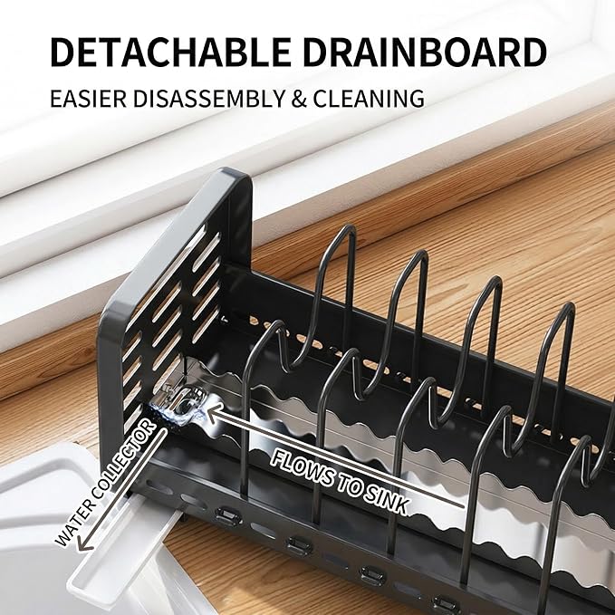Pots and Pans Organizer Under Cabinet, Expandable Pot Lid Organizer | Adjustable Heavy Duty Rack with Removable Drip Tray, Expands 15.4"–24.8", Ideal for Kitchen Cabinets and Countertops. - Image 5