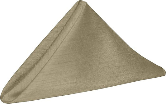 20 x 20-Inch Shantung Satin Cloth Napkins, Cafe, Set of 24 | Bulk Case of 2 Dozen, Dinner Napkins, Square, 100% Polyester Fabric, Reversible, Faux Dupioni Silk Reverse Side, Serged Edges by UltimateTextile