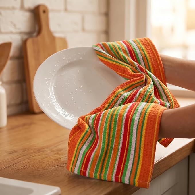 Urban Villa Kitchen Towels Cotton Dish Towels 20”x30” (Set of 6) Orange - Image 7