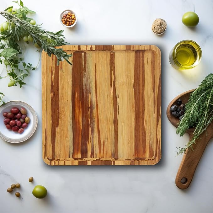 Bamboo Serving Tray - 9" x 9" x 0.75" - Tiger Stripe - 30 Trays - Image 2