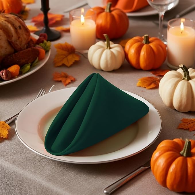 Utopia Home [12 Pack, Hunter Green] Cloth Napkins 20x20 in, 100% Polyester | Hemmed Edges, Washable and Reusable Ideal for Parties, Weddings and Dinners - Image 5