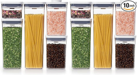 OXO Good Grips Storage Container Airtight | Stackable | For Pantry Organization | Dishwasher Safe | 5 Piece Set, Pack of 2 by OXO