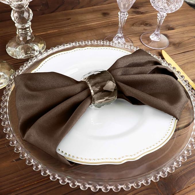 Efavormart Premium Cloth Napkins Set of 10, 20x20 Inch Violet Seamless Dinner Napkins, Washable Linen Table Napkin Cloth with Hemmed Edges for Weddings, Party and Banquet - Image 8