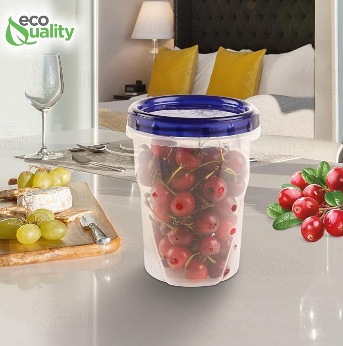 [15 PACK] 32 oz Twist Top Storage Deli Containers - Airtight Reusable Plastic Food Storage Canisters with Twist & Seal Lids, Leak-Proof - Meal Prep, Lunch, Togo, Stackable, BPA-Free Snack Containers - Image 6