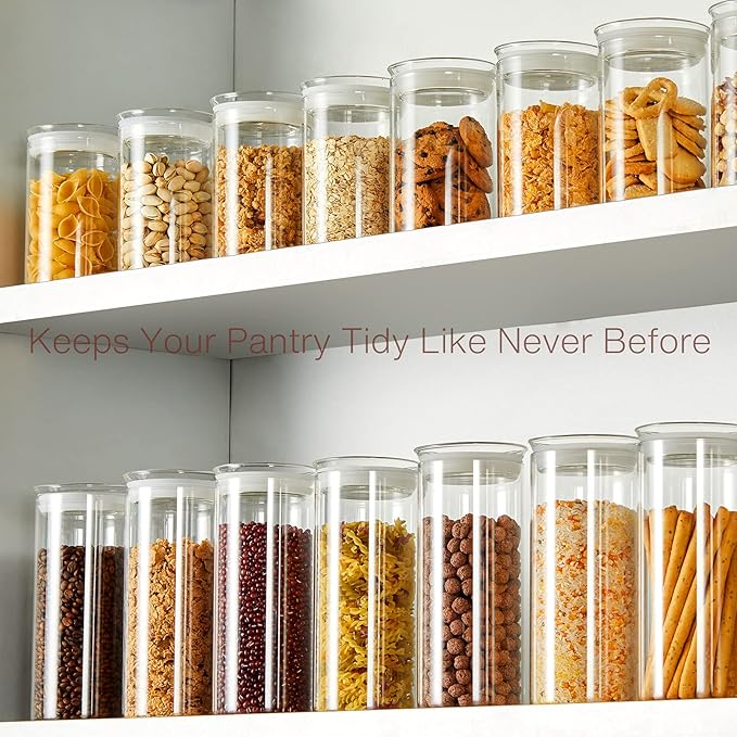 ZENS 27oz Glass Jars with Airtight Lid Set of 2, Clear Glass Storage Containers, Glass Kitchen Canisters with Airtight Lids, Coffee Jars for Brown Sugar, Pantry Organization | Thick Borosilicate Glass Canisters with Airtight Lids for Herbs, Thick Boros... - Image 2