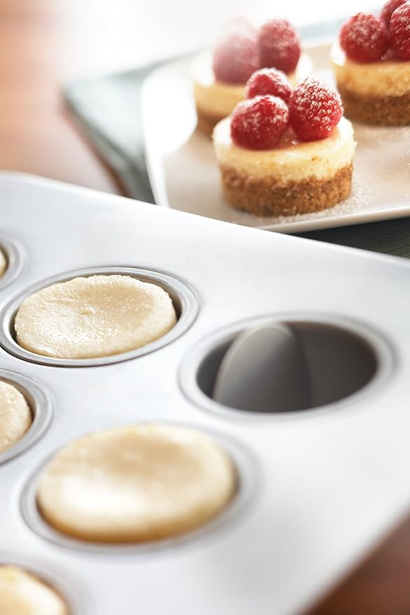 Fox Run Mini Cheesecake Pan with Removable Bottoms, Non-Stick, 10.5 x 14 x 1.5 inches | Removable Bottoms & Nonstick For Easy Release | Makes 12 Mini Cheesecakes | Carbon Steel Small Cheesecake Baking Pan - Image 4