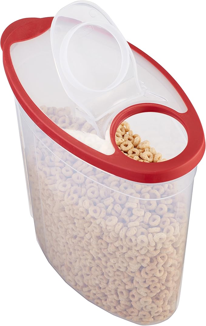 Rubbermaid Flex and Seal Cereal Keeper, 1.5 Gallon, BPA-Free, Clear with Red Lid, Airtight - Image 5