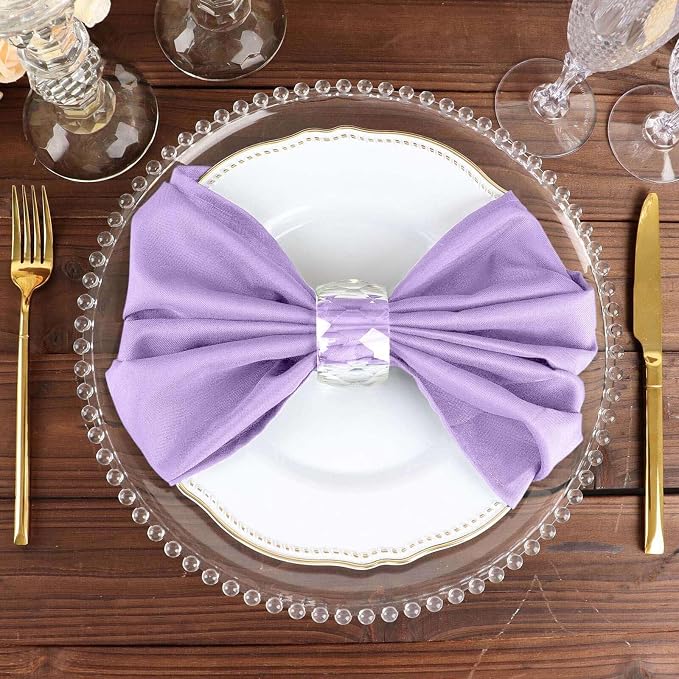 Efavormart Premium Cloth Napkins Set of 25, 20x20 Inch Lavender Seamless Dinner Napkins, Washable Linen Table Napkin Cloth with Hemmed Edges for Weddings, Party and Banquet - Image 7