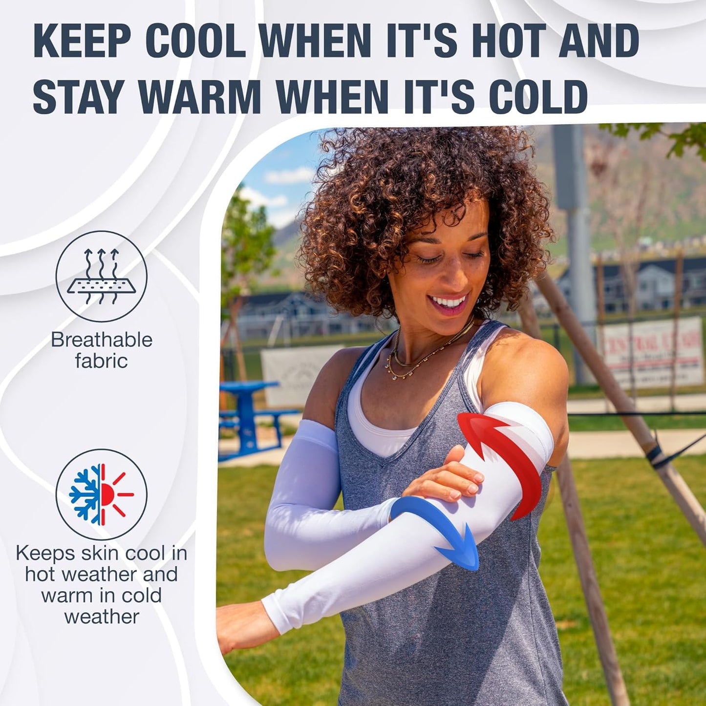 SportsTrail Cooling Arm Sleeves for Men & Women – Breathable, UV Sun Protection, Sports Arm Sleeves for Women, Men & Youth