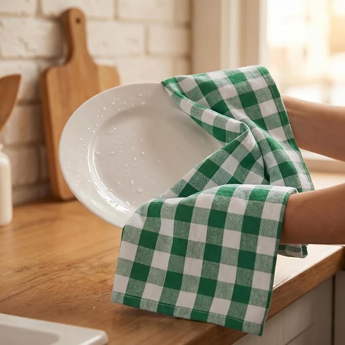 Urban Villa Kitchen Towels Cotton Dish Towels 20”x30” (Set of 6) Hunter Wht - Image 6