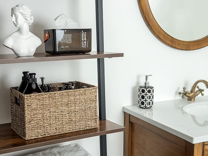 StorageWorks Set of 4 Storage Baskets, Rectangular Wicker Baskets with Built-in Handles - Image 8