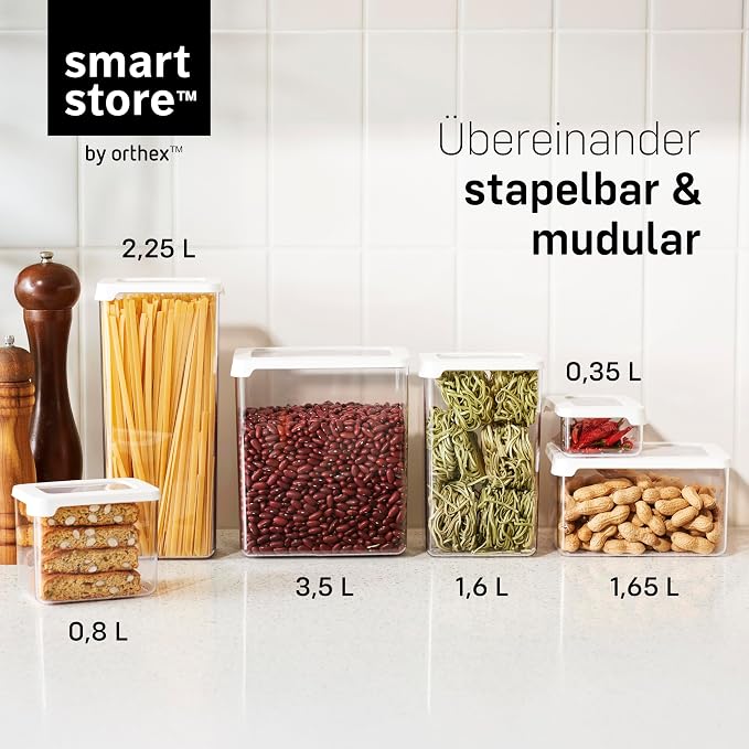 SmartStore Clear Airtight Dry Food Containers with Lids 0.35L Set of 10-20% Bio-based Plastic Storage Box with Lid, BPA Free, Dishwasher Safe - Stacking Kitchen Storage Containers - 12.5 x 9 x 5cm - Image 5