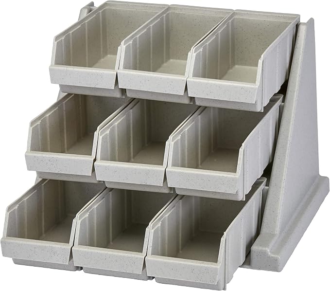 Cambro Versa - Self Serve Condiment and Utensil Bin - 9 Storage Bins - Ideal for Food and Coffee Condiments (Gray) - Image 2