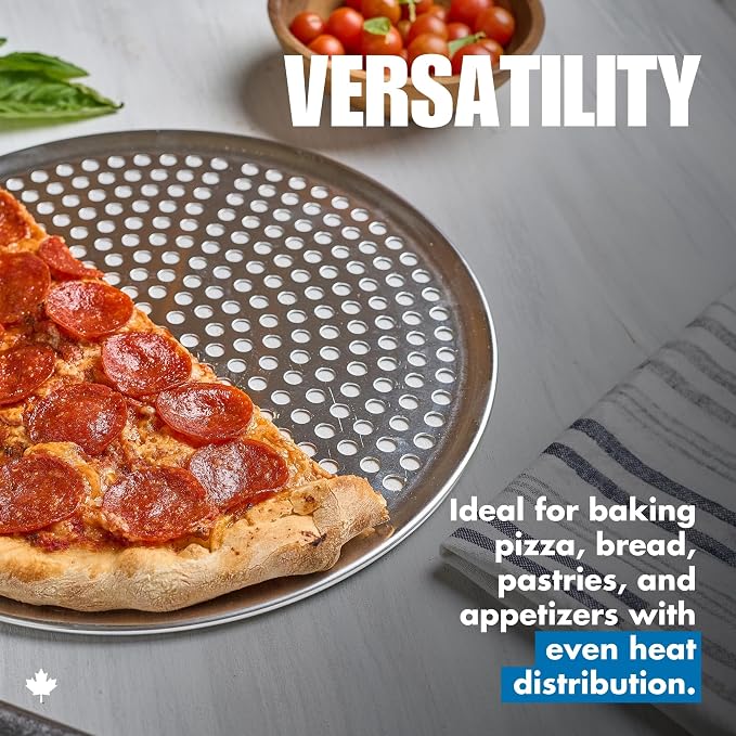 Norjac 12 Inch Pizza Pan with Holes – 2 Pack, Perforated Aluminum Baking Pans for Oven, Heavy-Duty & Rust-Free, Round Tray for Crispy Crust, Ideal for Homemade or Frozen Pizza - Image 3