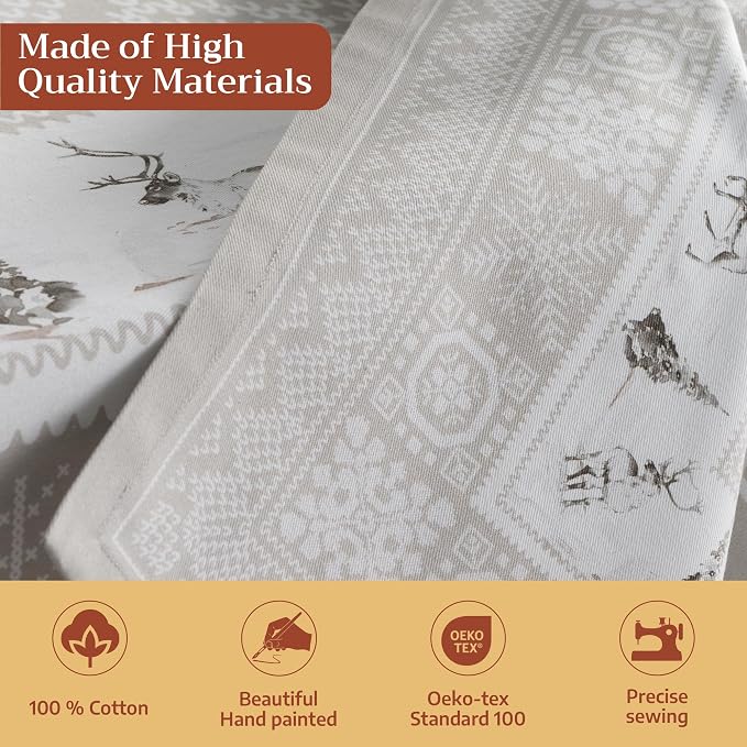 Maison d' Hermine Cloth Napkins Set of 4 Reusable 100% Cotton (20" x 20") | Everyday Square Napkins Cloth Washable Dinner Wedding Restaurant Hotel Kitchen Thanksgiving Christmas - Cozy Christmas - Image 3