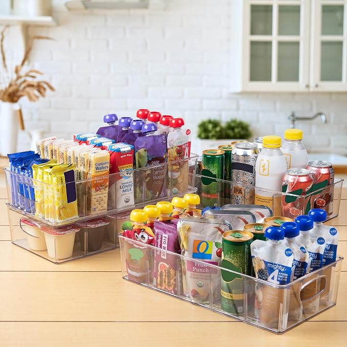 ClearSpace Plastic Pantry Organization and Storage Bins with Removable Dividers – XL Perfect Kitchen / Refrigerator/ Cabinet Organizers, 2 Pack - Image 6